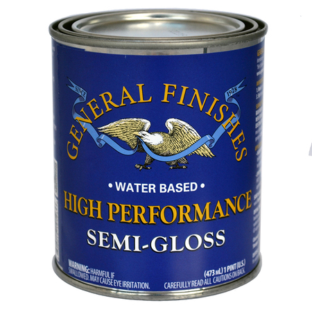 GENERAL FINISHES 1 Pt Clear High Performance Water-Based Topcoat, Semi-Gloss PTHSG